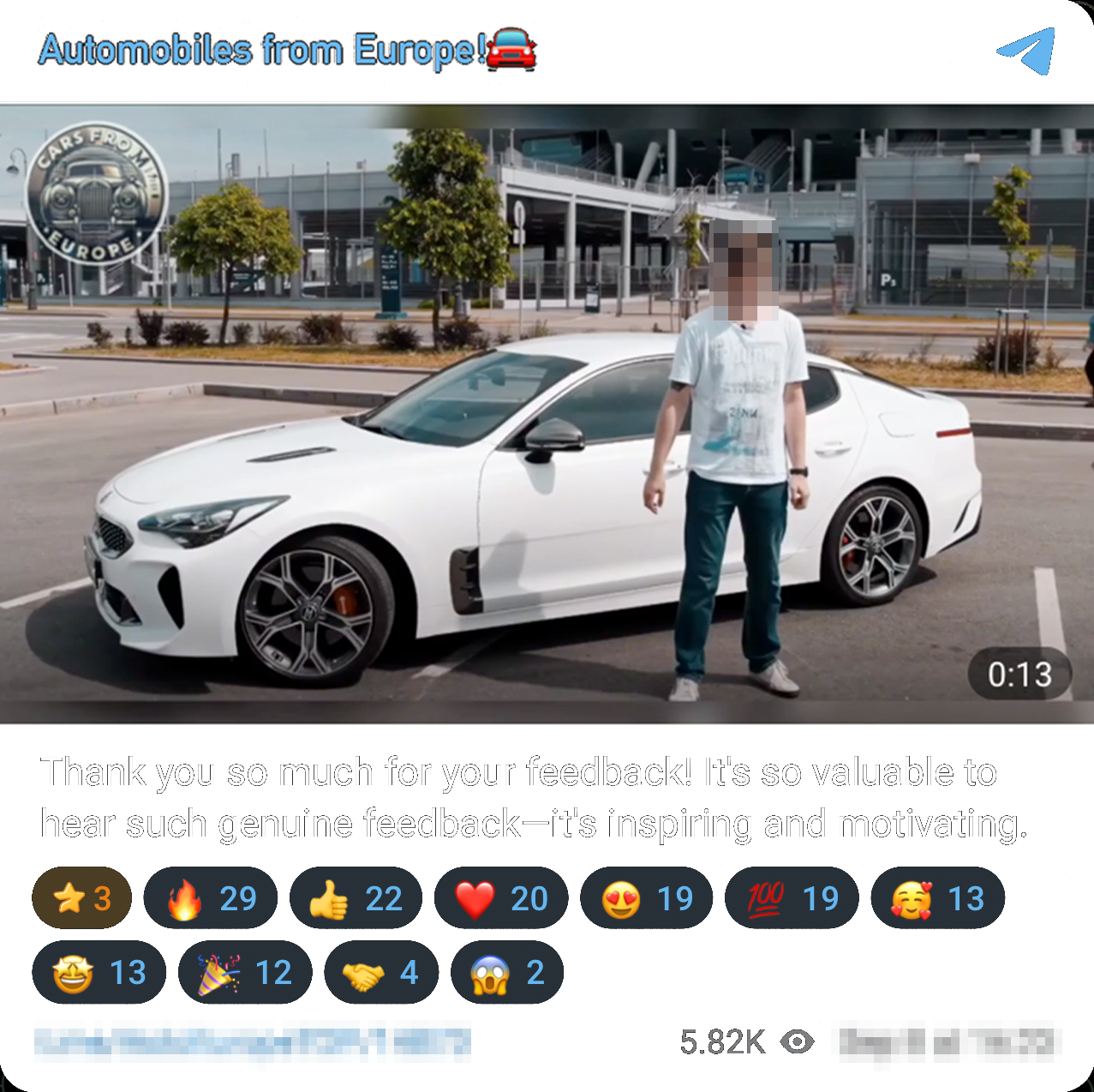 Videos of clients who have received their cars
