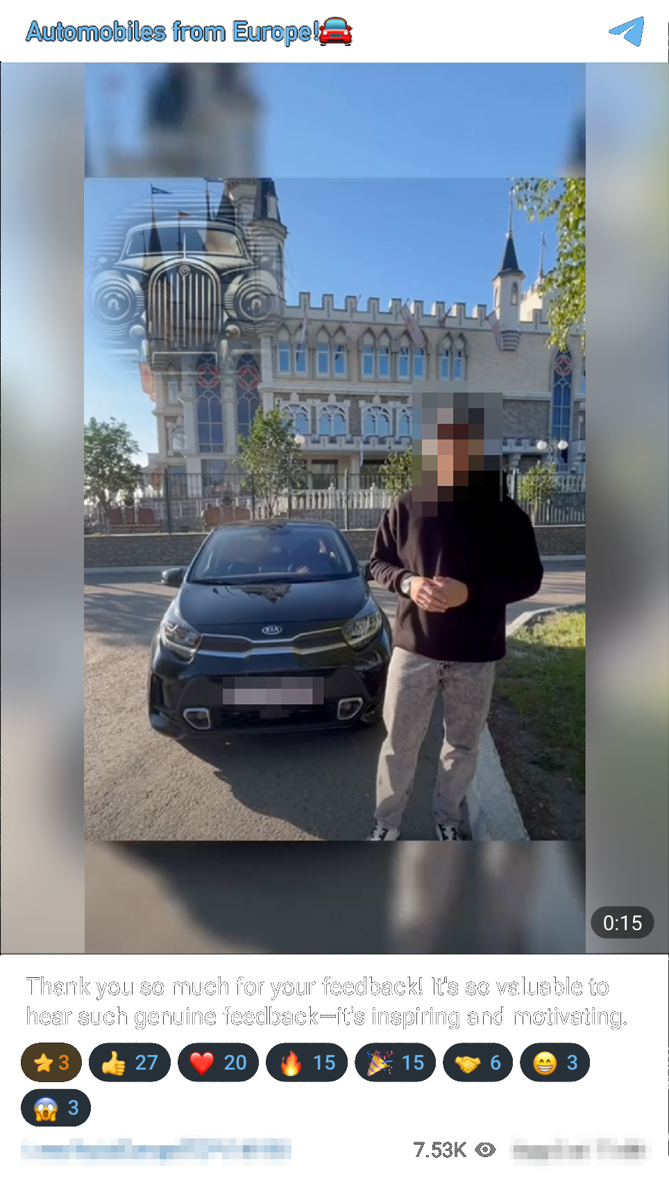 Videos of clients who have received their cars