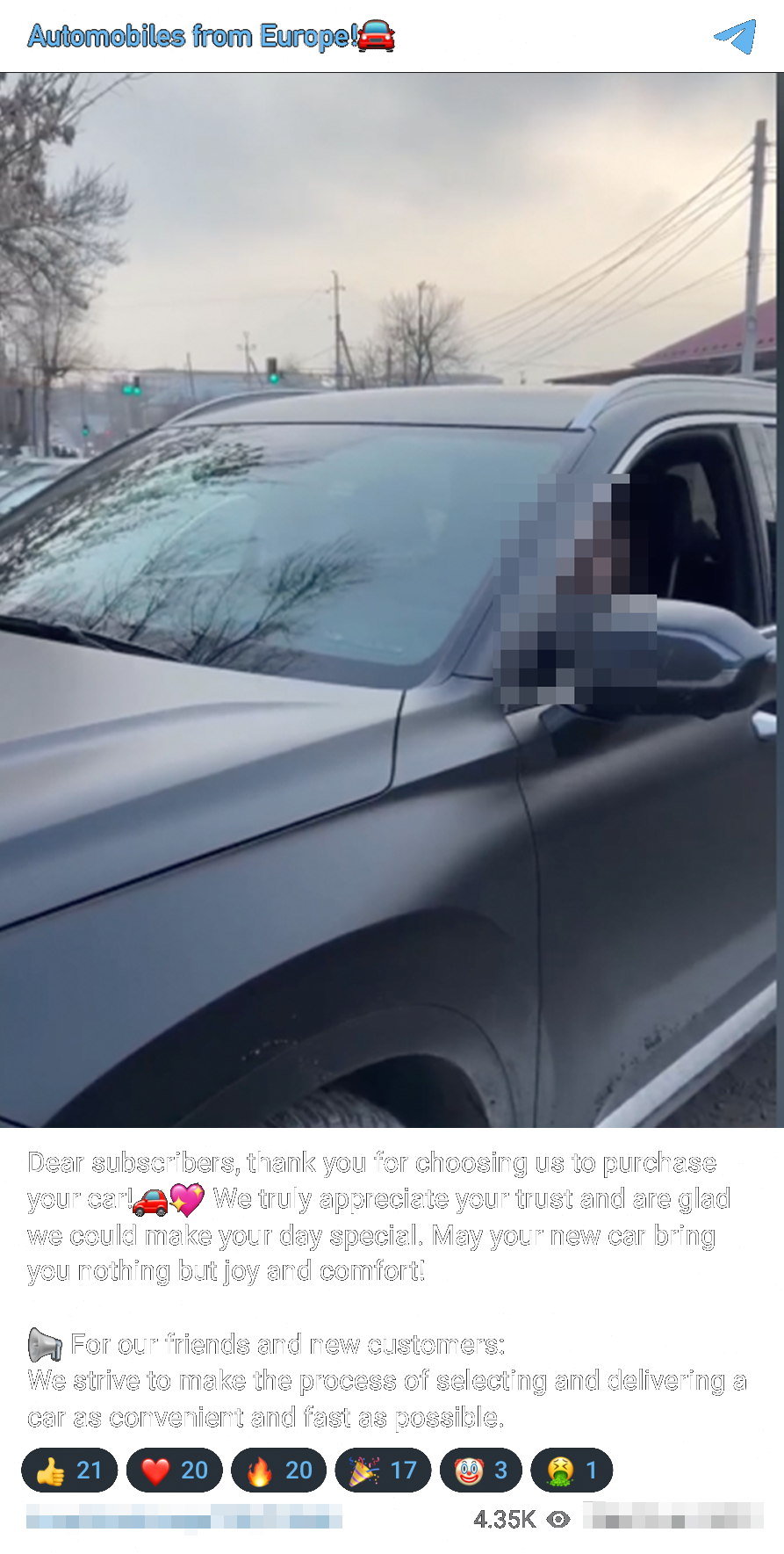 Videos of clients who have received their cars